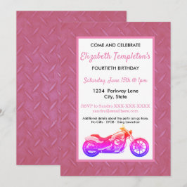 La invitación de la motocicleta de cumpleaños de