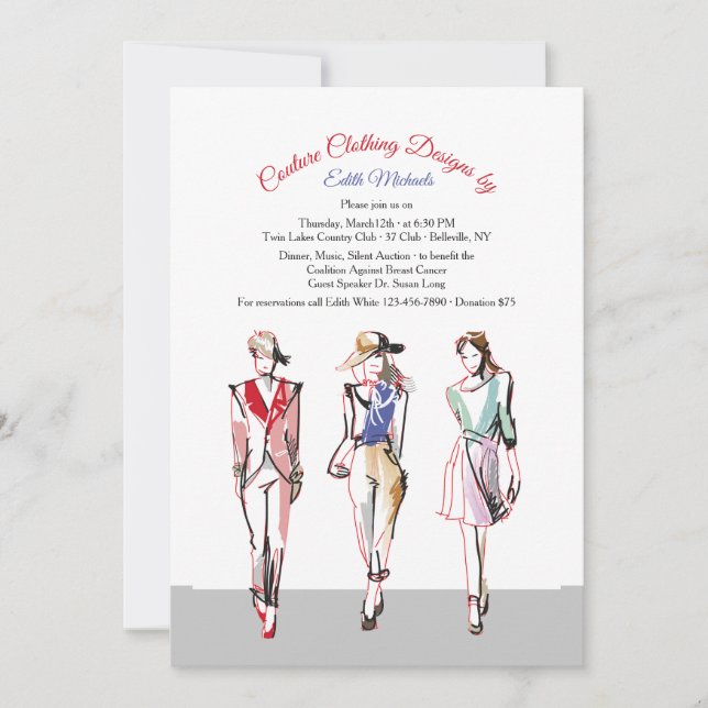La invitación de la pasarela de moda (Anverso)