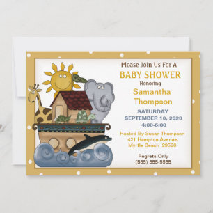La invitación de Noah a la Baby Shower arca