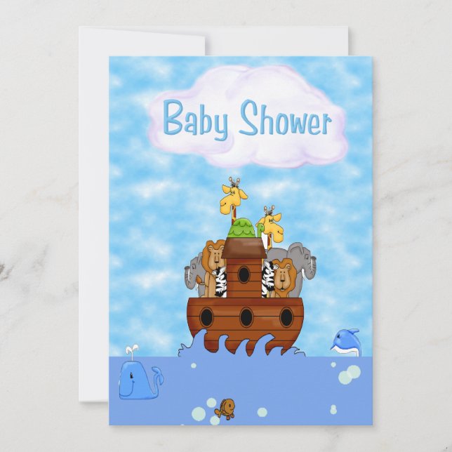 La invitación de Noah a la Baby Shower arca (Anverso)