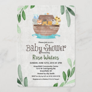 La invitación de Noah a la Baby Shower arca