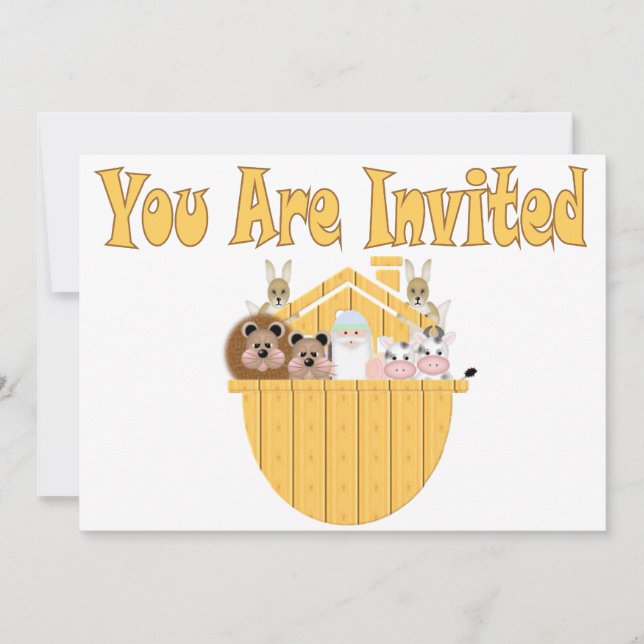 La invitación de Noah a la Baby Shower arca (Anverso)