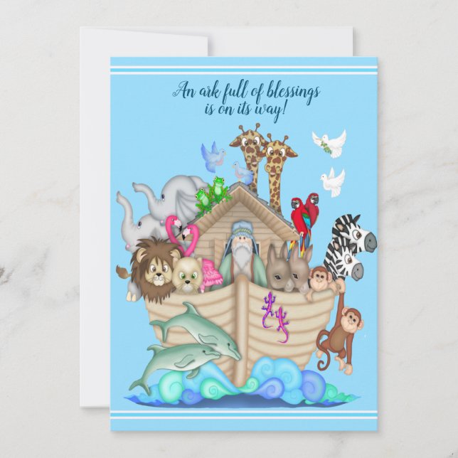La invitación de Noah a la Baby Shower arca (Anverso)