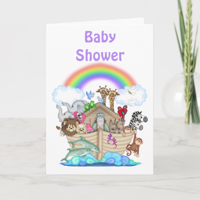 La invitación de Noah a la Baby Shower arca (Anverso)