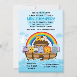 La invitación de Noah a la Baby Shower arca