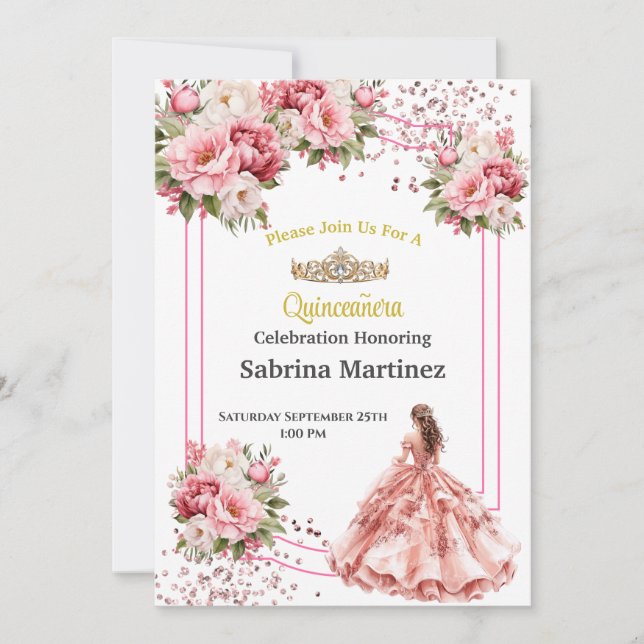 La Invitación de Quinceañera (Anverso)