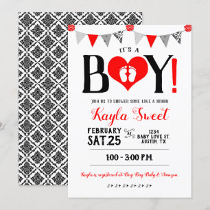 La invitación de San Valentín Baby Shower es un ch