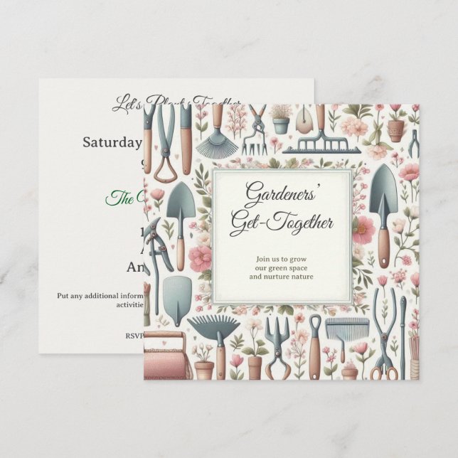 La invitación de Skillshare del jardín de raíz y r (Anverso / Reverso)