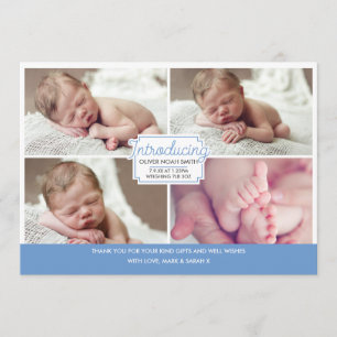 La invitación del bebé/le agradece cardar