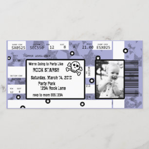 La invitación del boleto de la estrella del rock o