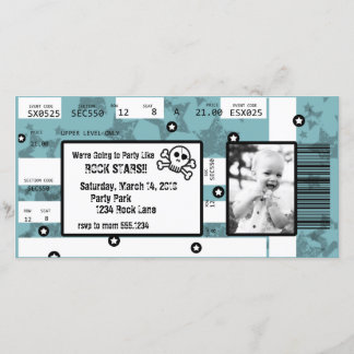 La invitación del boleto de la estrella del rock o