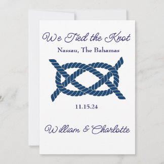La invitación del Elopement ató el nudo
