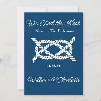 La invitación del Elopement ató el nudo
