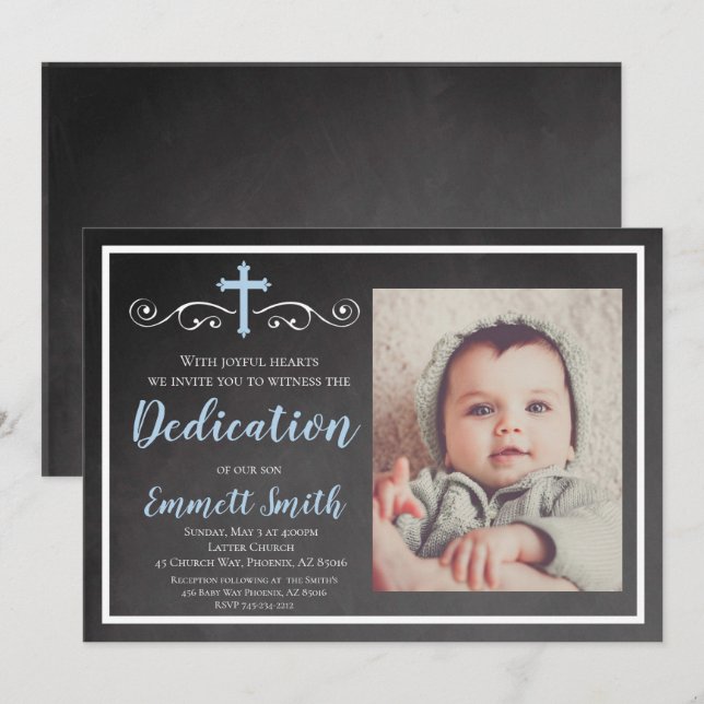 La invitación del esmero, pizarra, muchacho, (Anverso / Reverso)