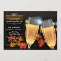 La invitación del fiesta de Noche Vieja de la