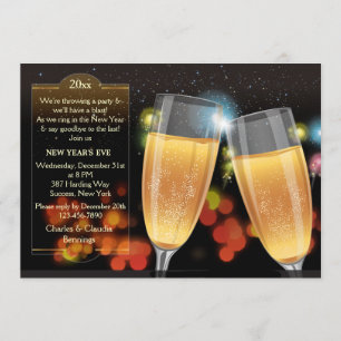 La invitación del fiesta de Noche Vieja de la