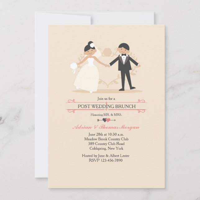 La invitación del nuevo Sr. y la Sra. Post Boda Br (Anverso)