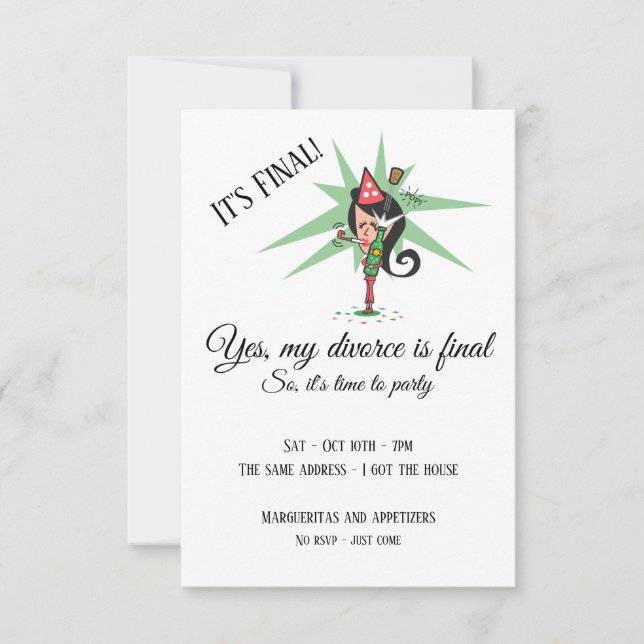 La invitación del partido del divorcio de corcho (Anverso)