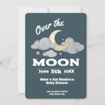 La invitación del Personalizado Baby Shower Moon B