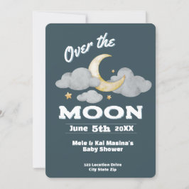 La invitación del Personalizado Baby Shower Moon B