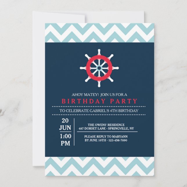 La invitación del timón (Anverso)