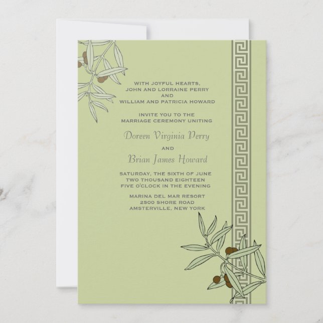 La invitación egea de la boda (Anverso)