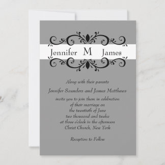 La invitación elegante del boda del monograma