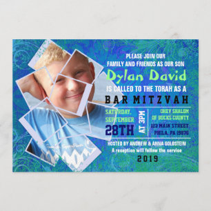 La invitación FRESCA de Mitzvah de la barra del