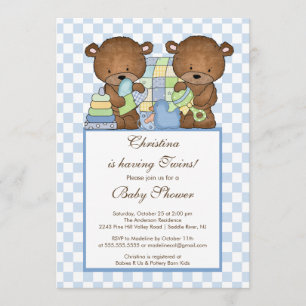 La invitación gemela de Baby Shower de los