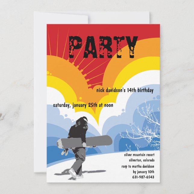 La invitación ideal del Snowboarder (Anverso)