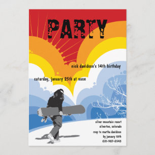 La invitación ideal del Snowboarder