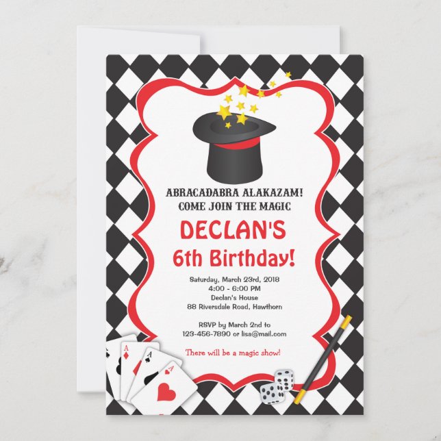 La invitación mágica del cumpleaños, cumpleaños (Anverso)