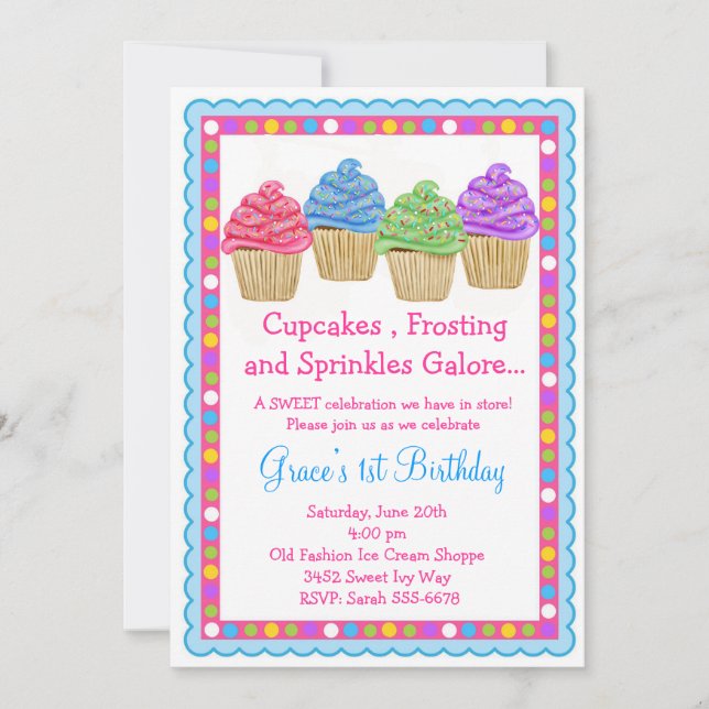 La invitación más dulce del cumpleaños de las (Anverso)