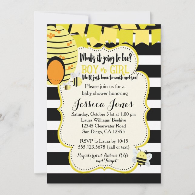 La invitación o el género de Baby Shower de la (Anverso)