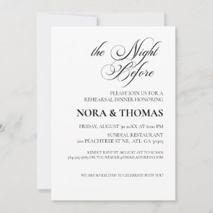 La invitación para la cena de la noche anterior al