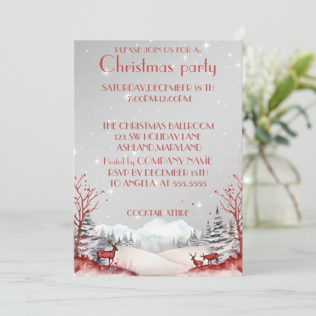 La invitación perfecta, elegante, de los Navidades (Anverso de pie)