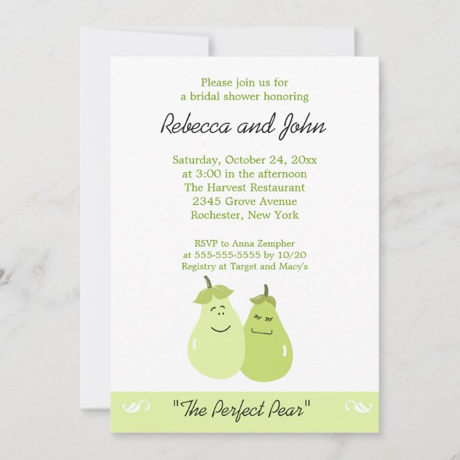 La invitación perfecta para duchas nupciales 5x7 (Anverso)