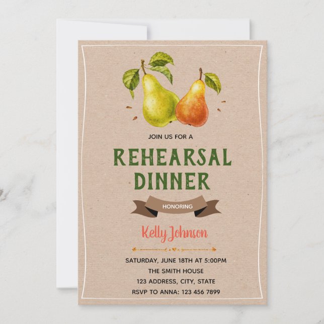 La invitación perfecta para la cena (Anverso)