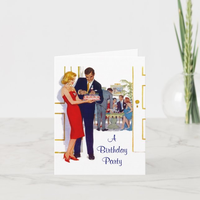 La invitación retra de la fiesta de cumpleaños (Anverso)