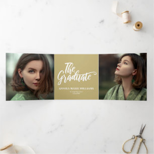 La Invitación Tri-Fold de Graduado Multifoto