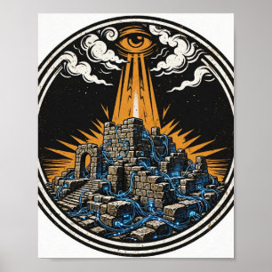 La Isla de Testigo Impreso — Arte de Emblema Pulp