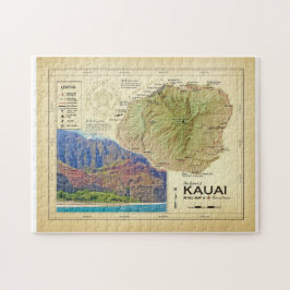 La isla del mapa del rompecabezas de Kauai