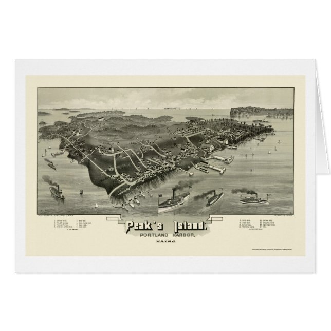 La isla del pico, YO mapa panorámico - 1886 (Anverso (Horizontal))