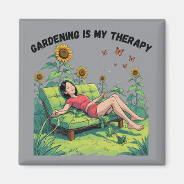 La jardinería es mi terapia imán - gris