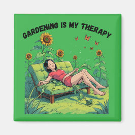 La jardinería es mi terapia imán - verde