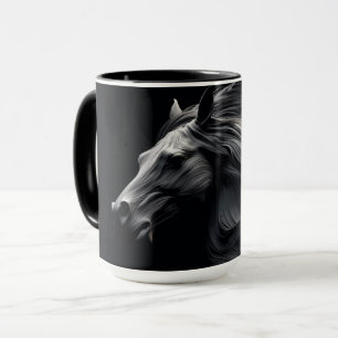 La jarra de cerámica del caballo negro español