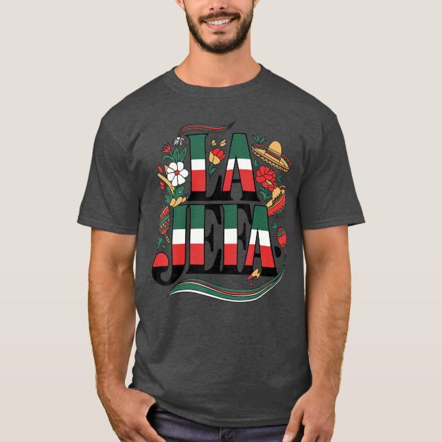 La Jefa Cinco de Mayo Divertida Camiseta Mamá Día  (Anverso)
