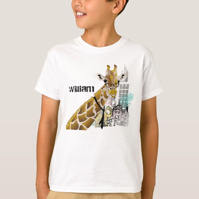 La jirafa fresca embroma las camisetas (Anverso)