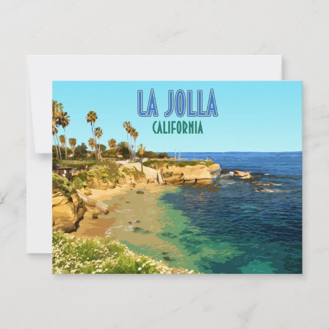 La Jolla Cove Beach San Diego California Flat Card (Anverso)