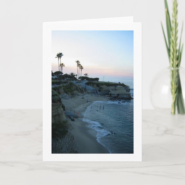 La Jolla Cove Beach Sunset Personalizado Tarjetas  (Anverso)